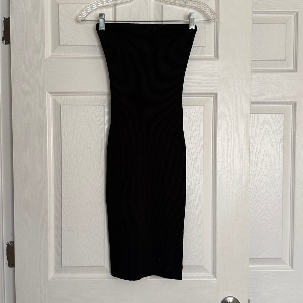 H&M Black Strapless Knit Dress S